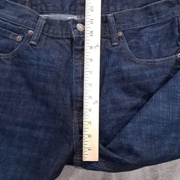 Levis 527 Jeans Men 36x30 Boot Cut Whiskers 100% Cotton Dark Blue Denim Western - Picture 10 of 15